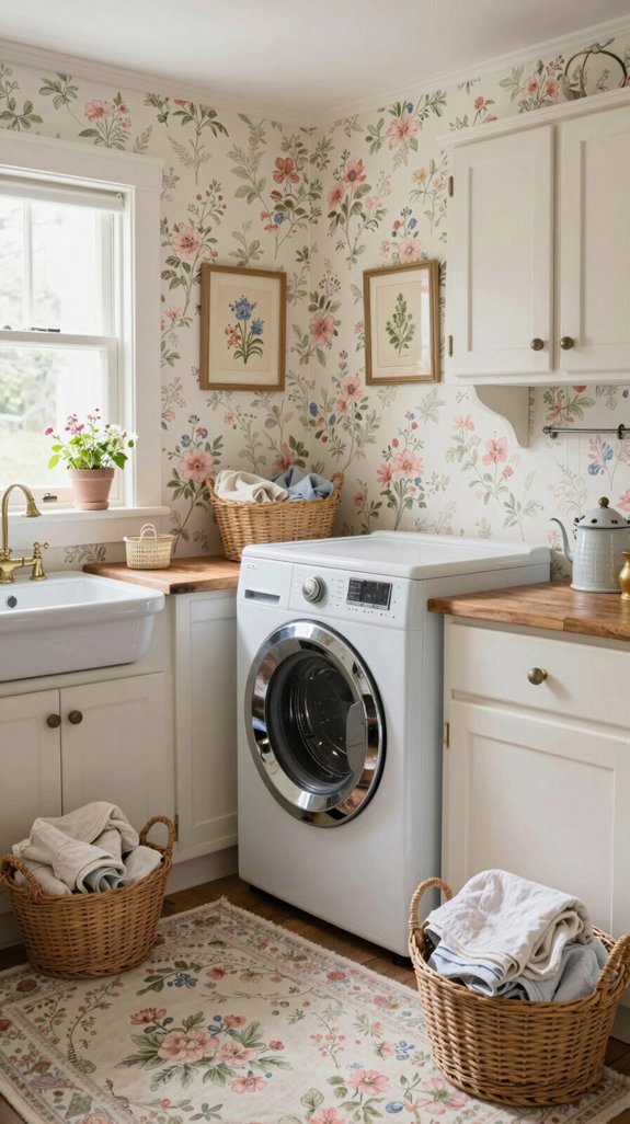 floral patterns soften decor