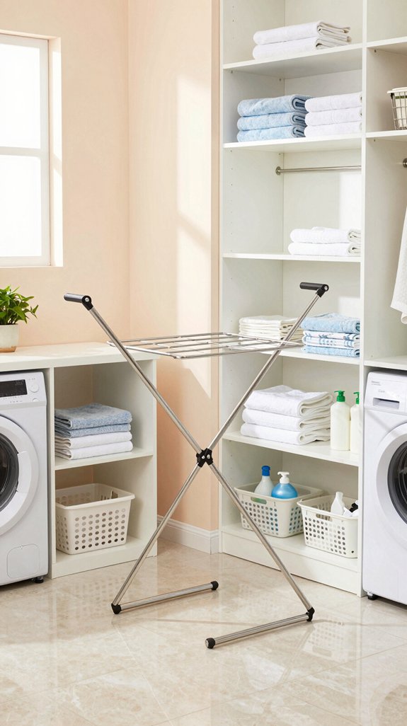 16 Laundry Room Closet Ideas for Hidden Storage 17 foldable drying rack convenience