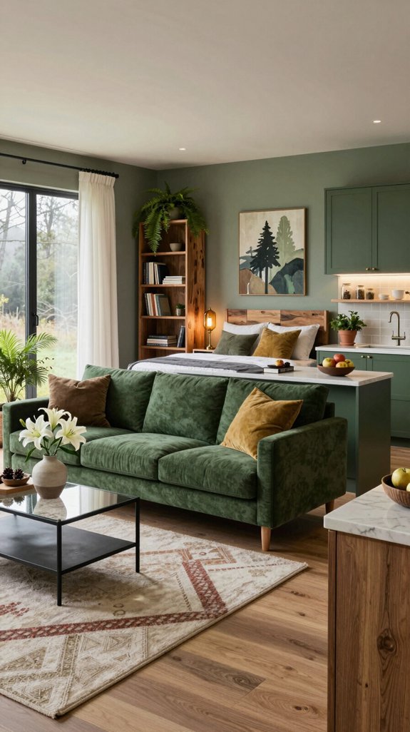 forest green room accents