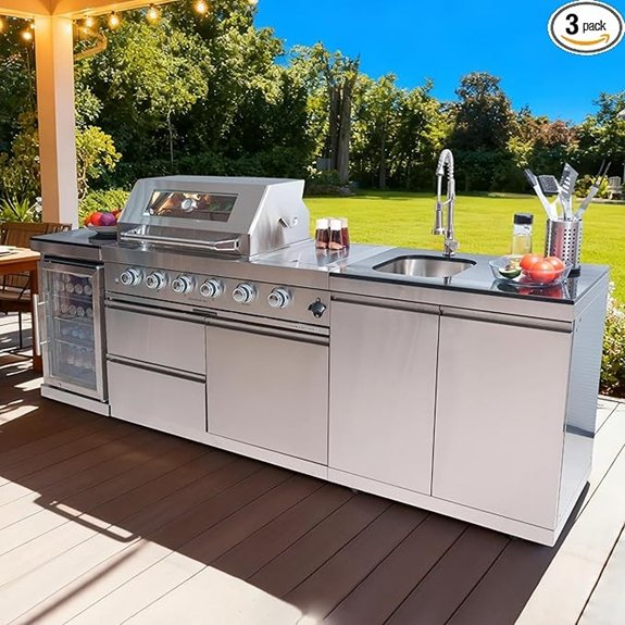 four burner outdoor kitchen