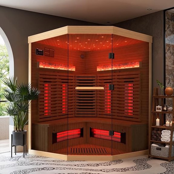 7 Luxury Saunas That Turn Home Relaxation Into Pure Indulgence 5 four person infrared sauna with salt therapy