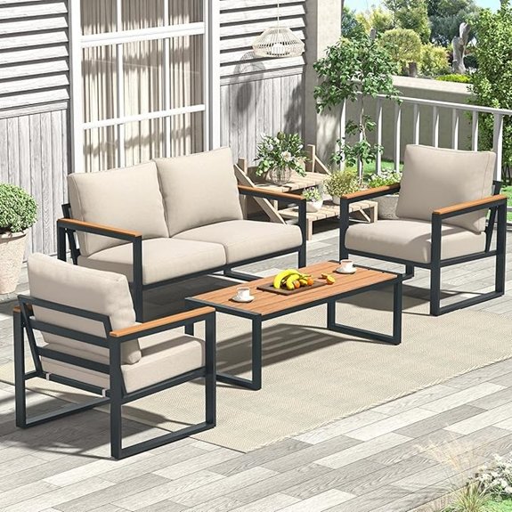 four piece outdoor coffee set