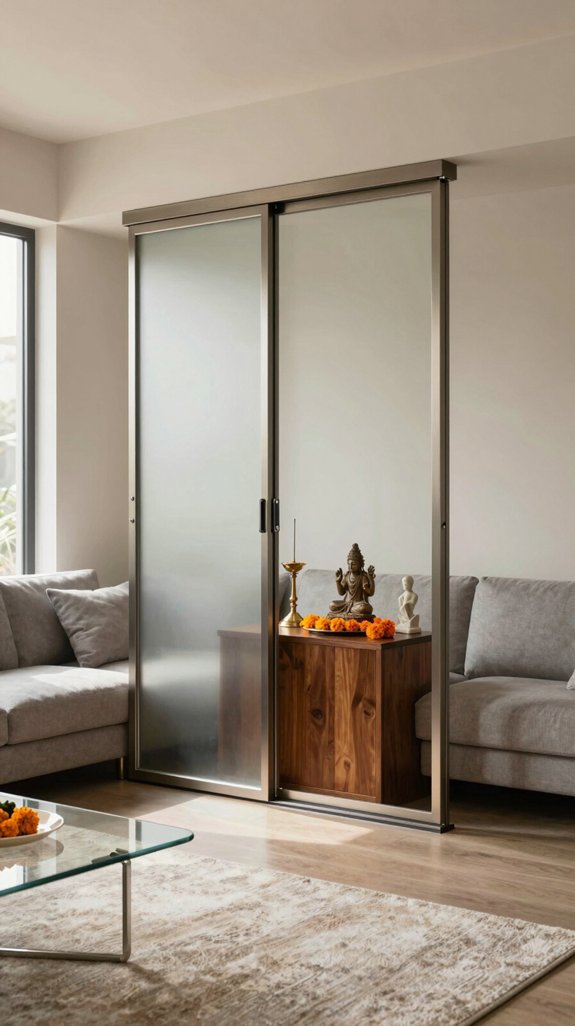 frameless mirrored sliding door