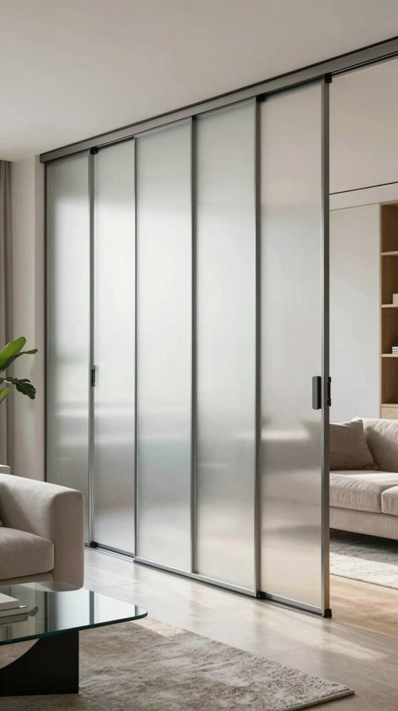 frosted sliding panels privacy
