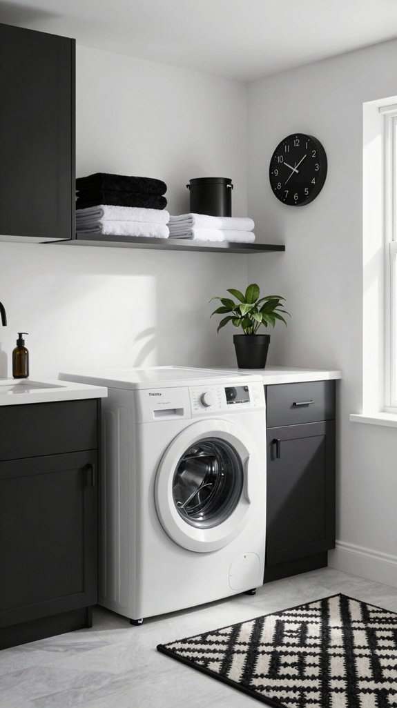 functional black and white decor