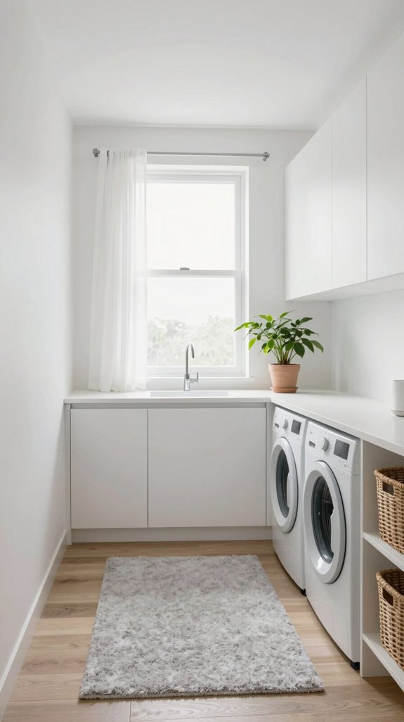 functional serene minimalist laundry