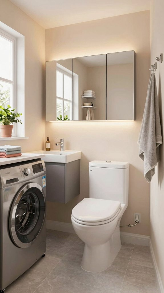 functional stylish bathroom laundry combo