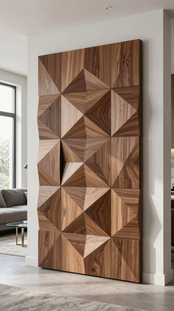 13 CNC Partition Design Ideas for Living Rooms 4 geometric cnc art panels