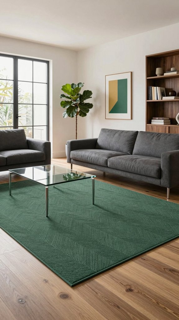 geometric hunter green rug options