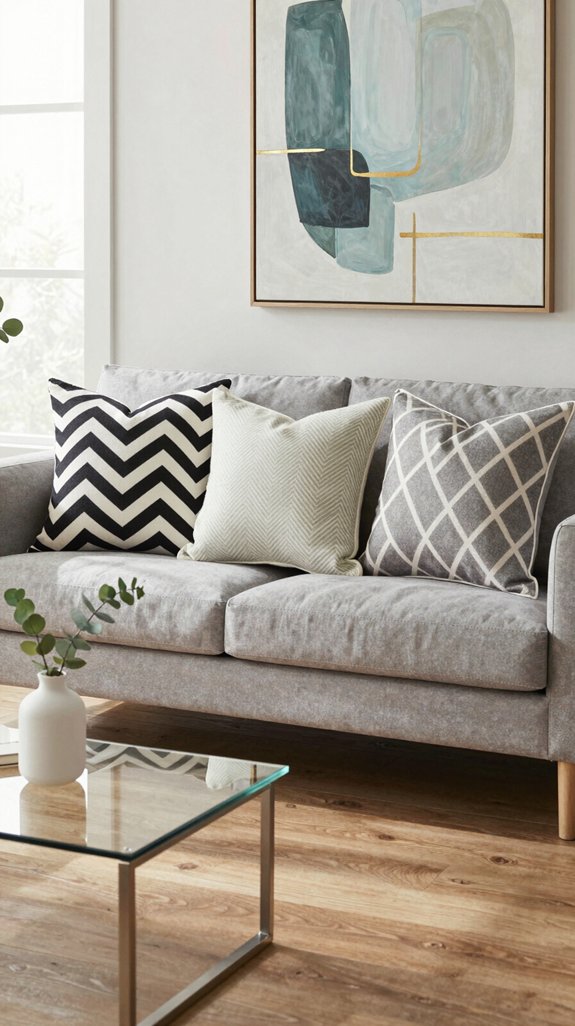 17 Modern Classic Interior Design Ideas for Living Rooms 17 geometric pillows enhance aesthetics