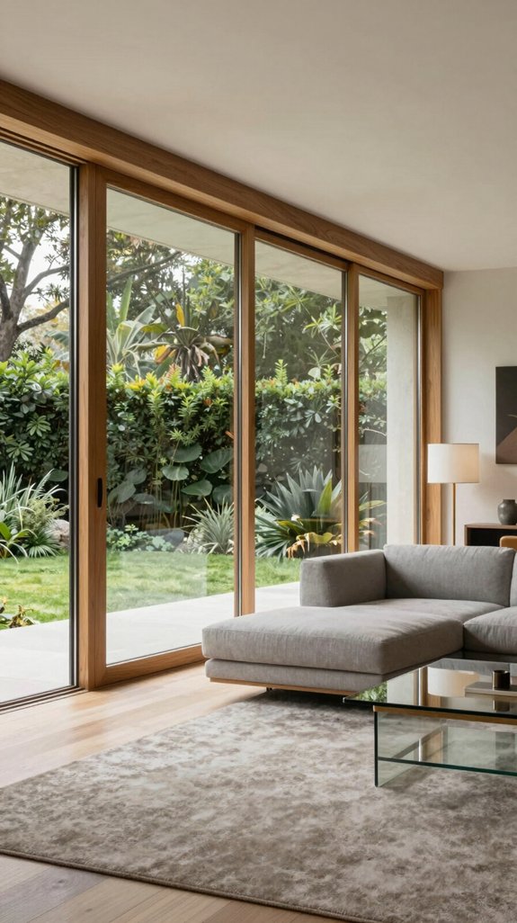 glass and warm wood