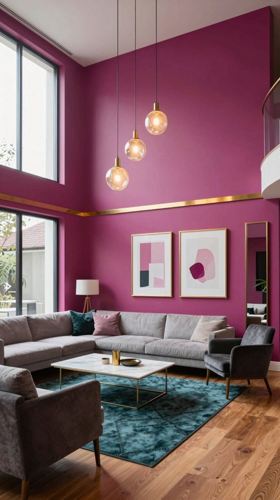 Magenta Color Pairings That Bring Energy to Interior Spaces 11 gold accented magenta elegance