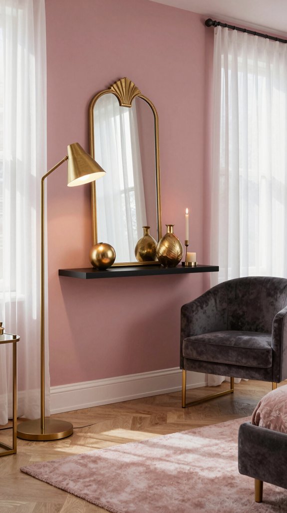 Colors That Complement Pink Walls 11 gold brass pink glamour