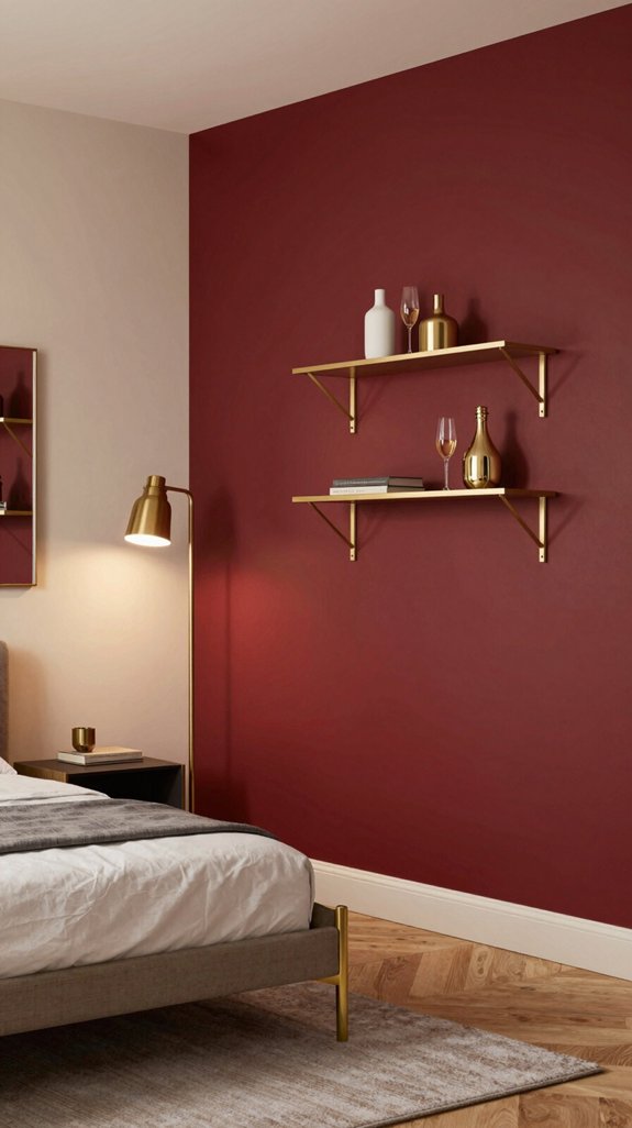 Wall Colors That Pair Well With Red Walls 11 golden accented red luxe