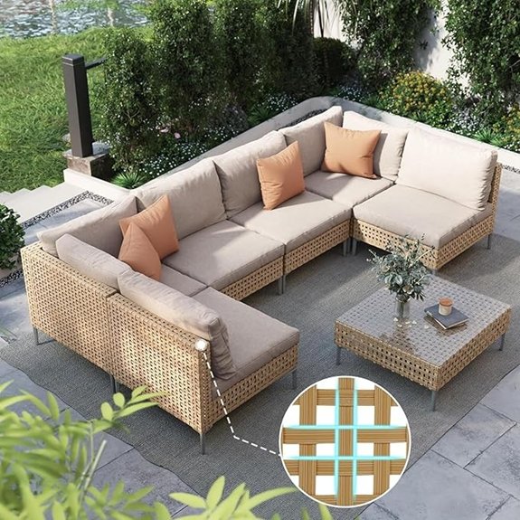 10 Best Outdoor Sectional Sofas for Ultimate Backyard Comfort 1 grand patio wicker set grand patio wicker set