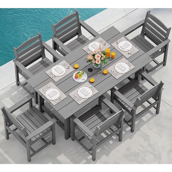 10 Outdoor Dining Sets That Turn Every Meal Into a Backyard Feast 7 gray 7 piece outdoor set