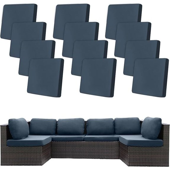 gray blue patio cushions