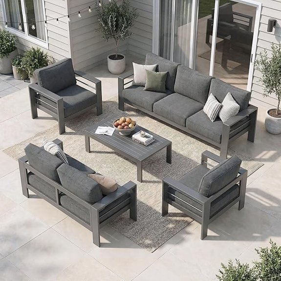 gray outdoor patio set