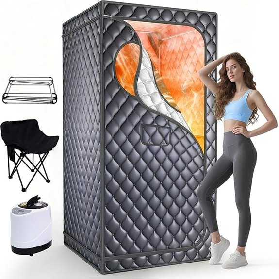 7 Spa Room Saunas That Turn Your Home into a Luxury Retreat 3 gray portable sauna tent