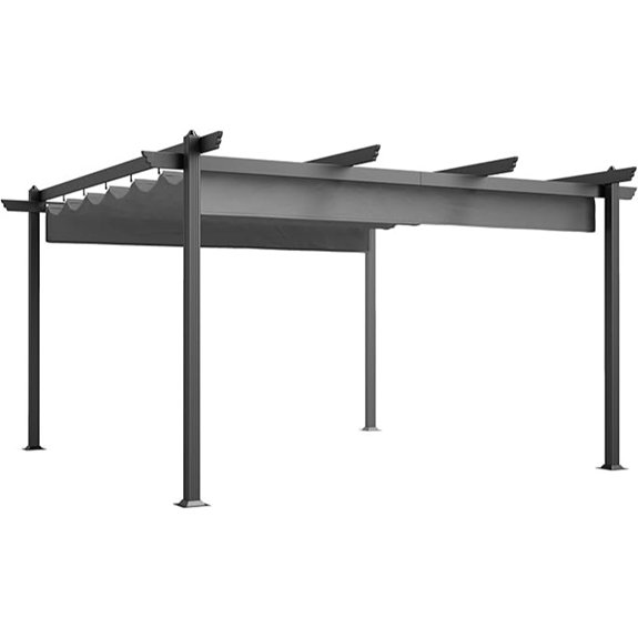 gray retractable pergola canopy