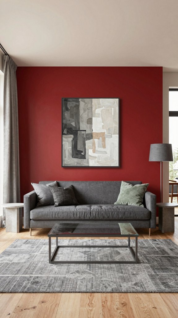 Wall Colors That Pair Well With Red Walls 5 gray softened bold red