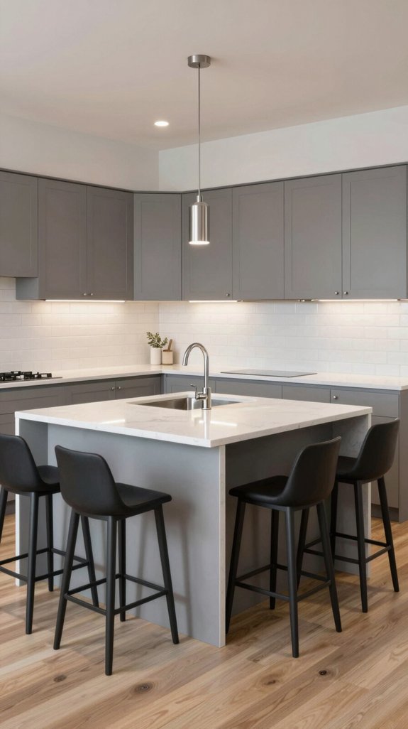 grey cabinets cool mosaic