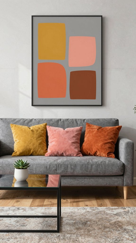 grey furniture warmed vibrantly