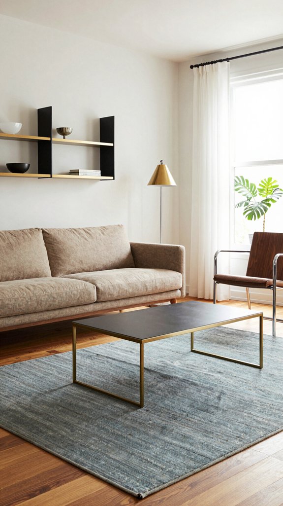 18 Mid-Century Modern Living Room Design Ideas 13 harmonious metal accent blending