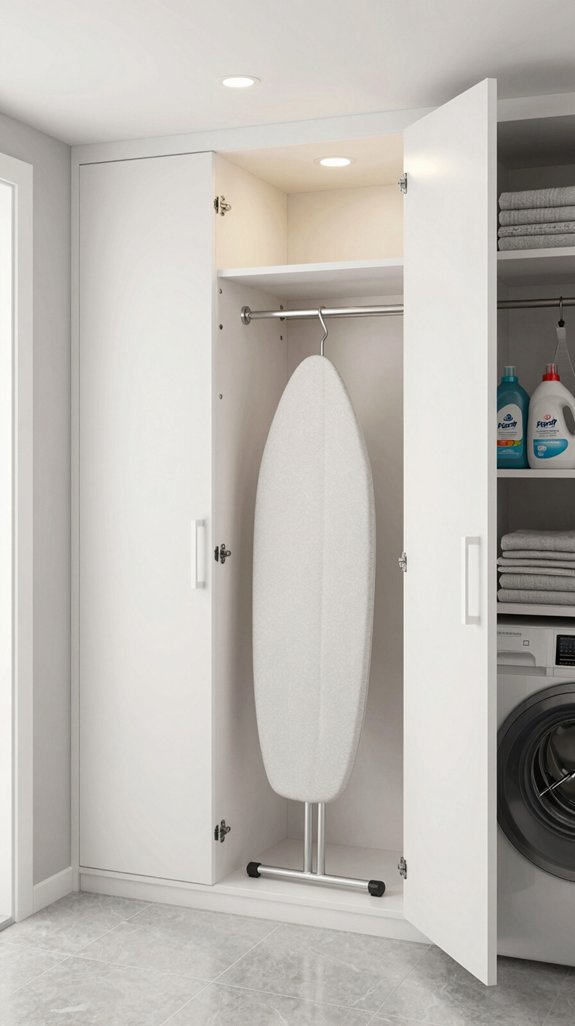 16 Laundry Room Closet Ideas for Hidden Storage 9 hidden ironing board station