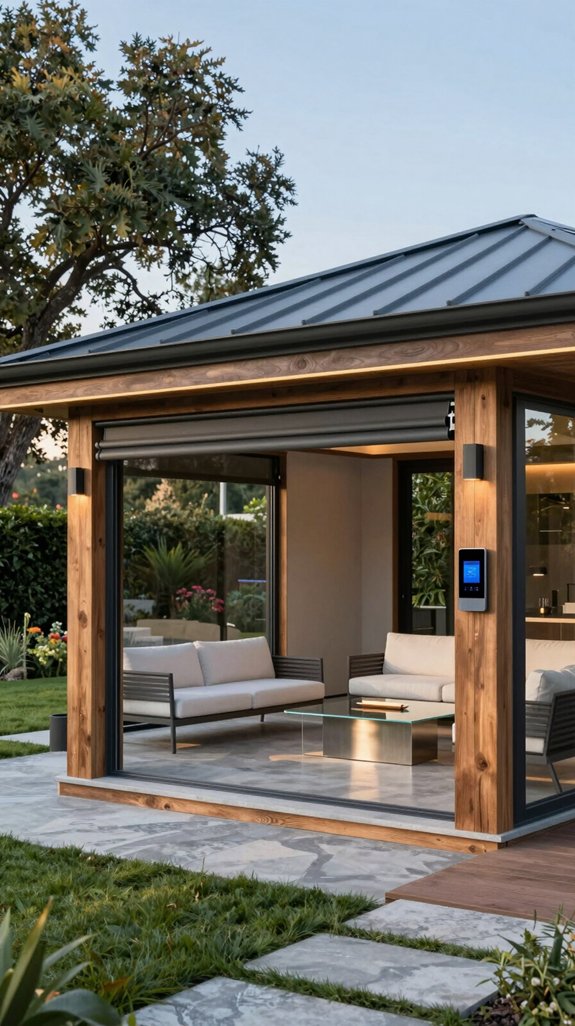 21 Backyard Pavilion Ideas for Stylish Outdoor Living 22 high tech smart pavilion
