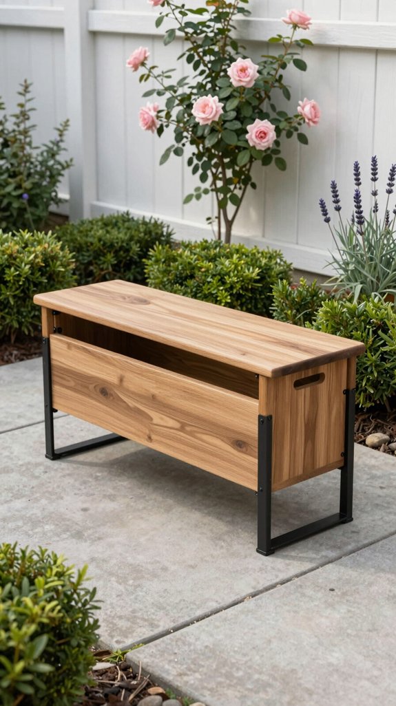hollow lid weather resistant bench