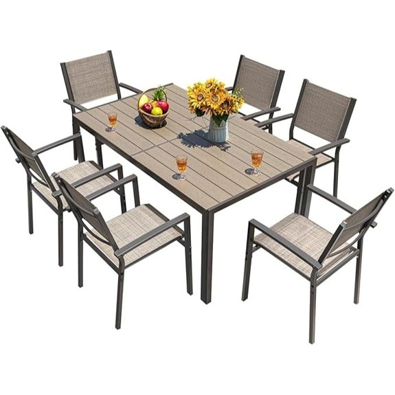 10 Outdoor Dining Sets That Turn Every Meal Into a Backyard Feast 8 homall 7 piece patio set