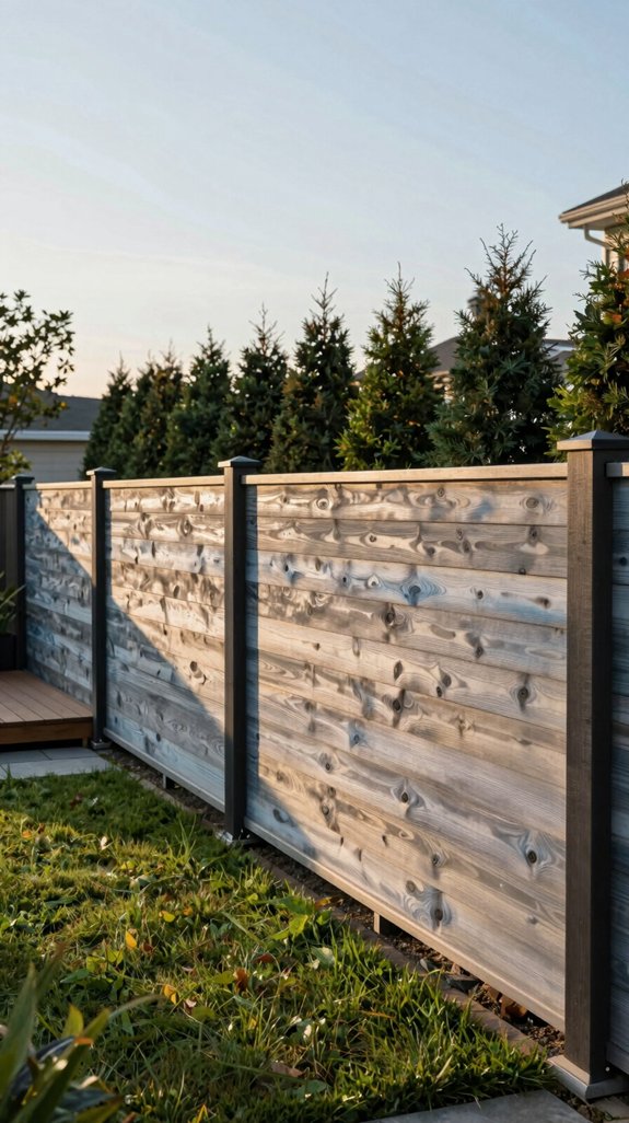 horizontal fence with variable widths