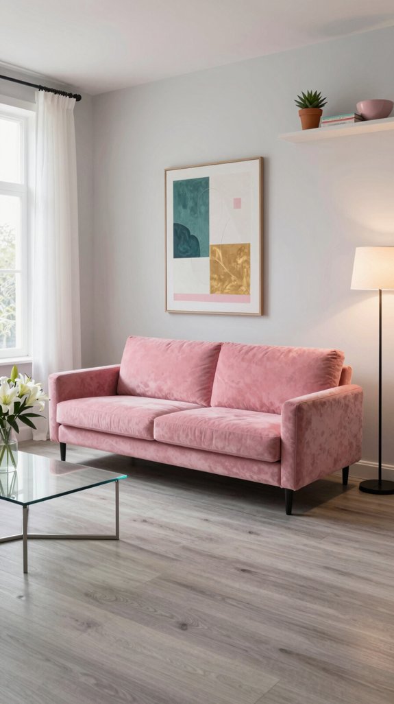 hot pink living room