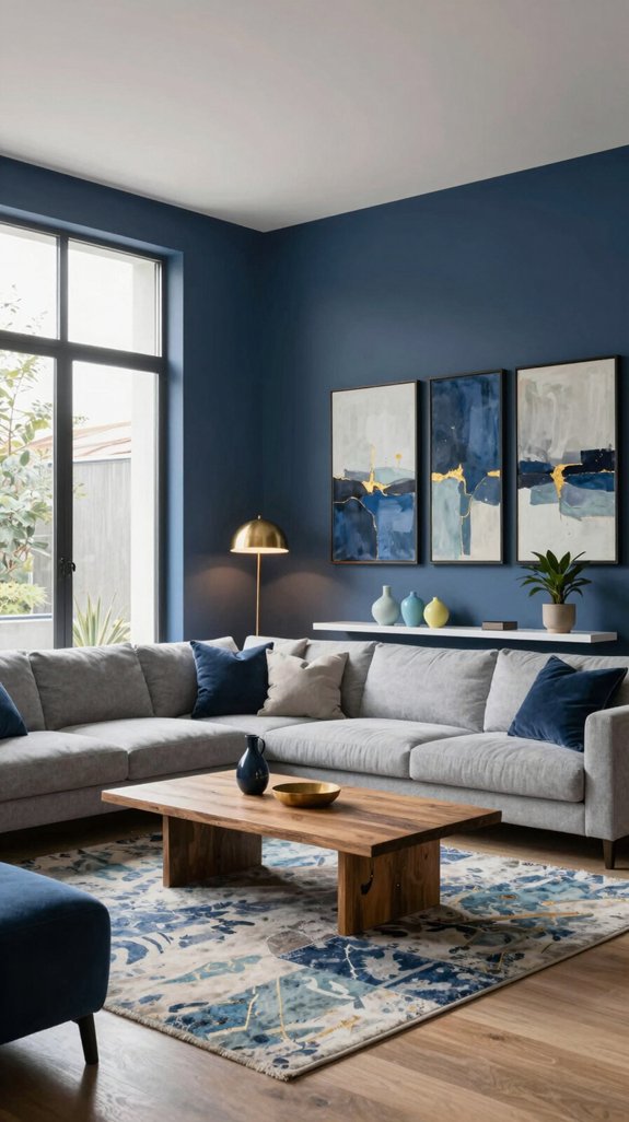 indigo anchored layered interiors