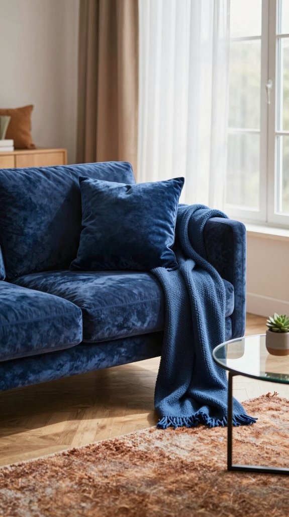 indigo textiles with tactile contrast