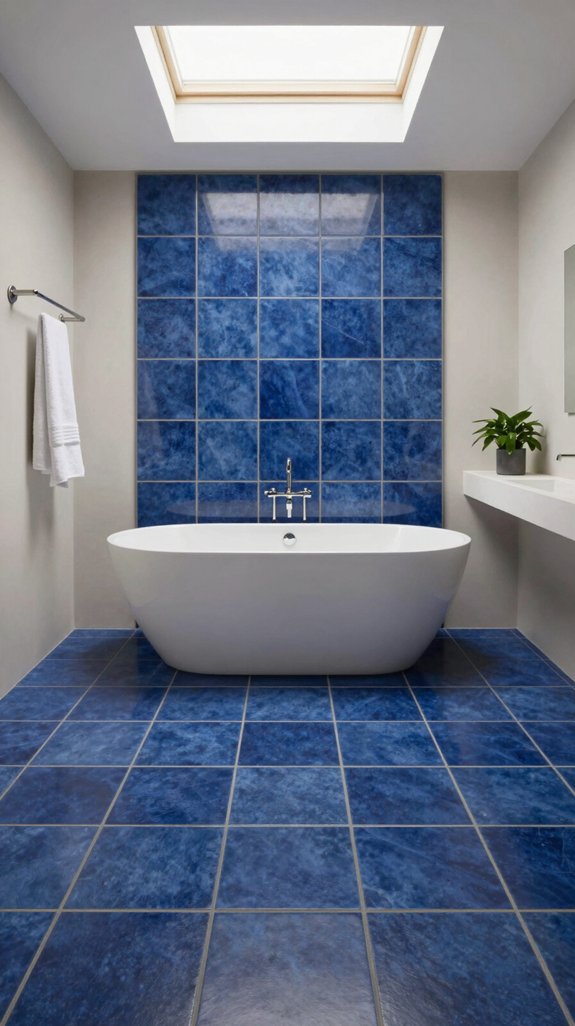 indigo tiles soft gray grout