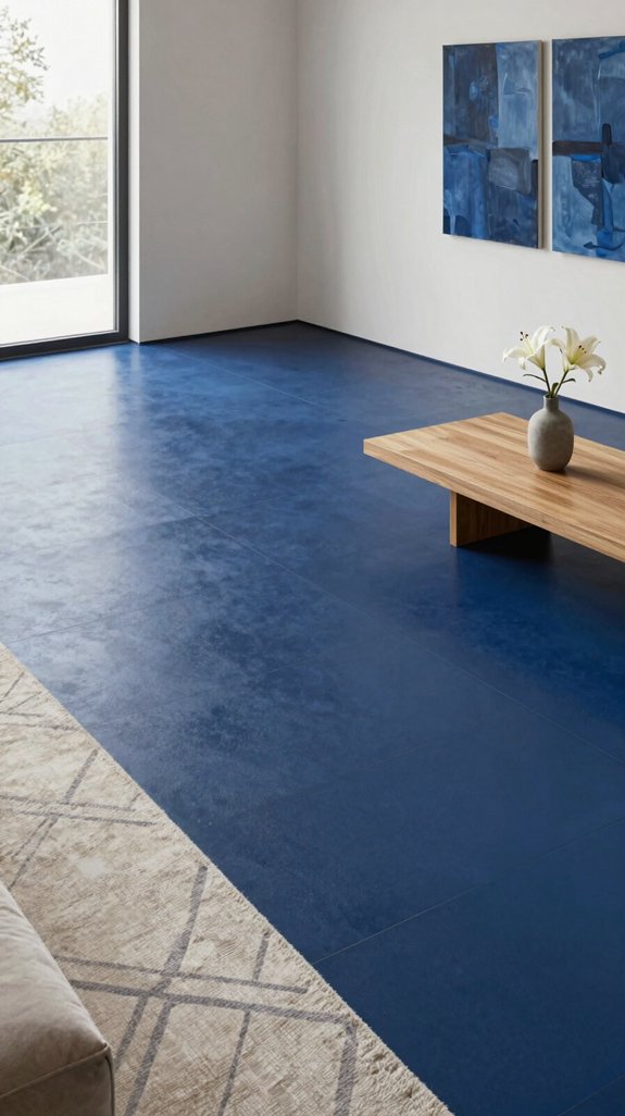 indigo tinted floor artistry