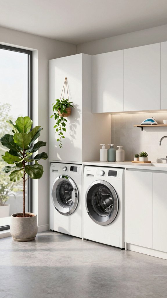 22 Modern Laundry Room Ideas for Sleek Spaces 19 indoor plants enhance laundry