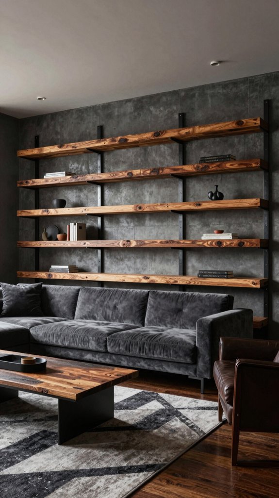 18 Masculine Interior Design Ideas for Living Rooms 13 industrial chic storage solution