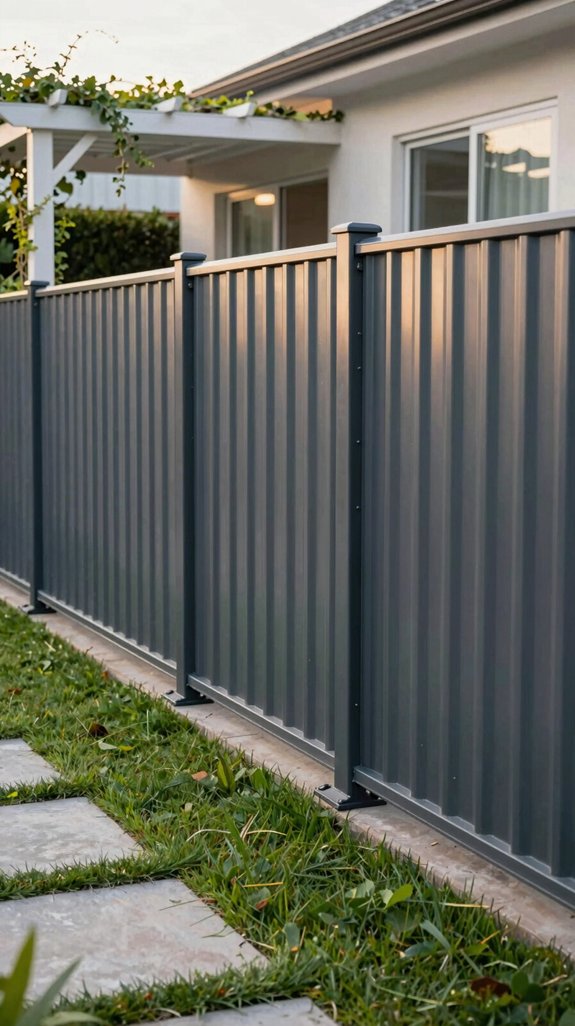 industrial corrugated metal fence