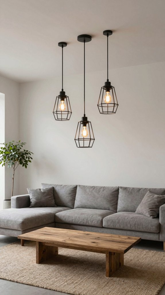 industrial pendant light cluster