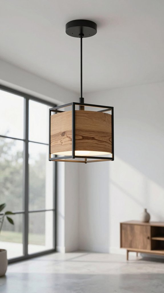 14 Wooden Ceiling Light Design Ideas for Living Rooms 12 industrial wood framed lighting design