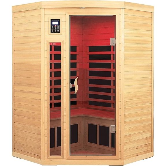 infrared corner sauna with speakers