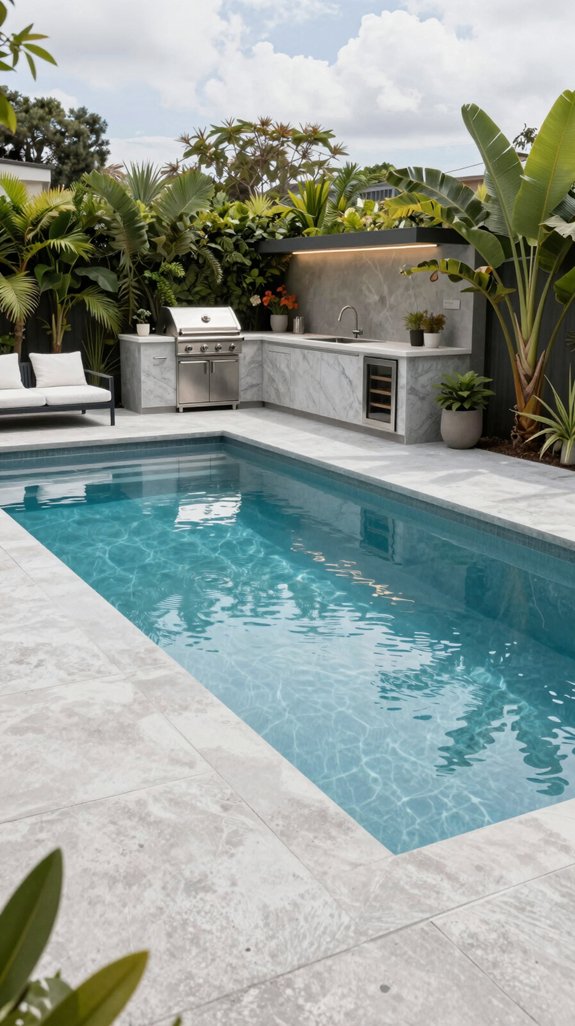 integrated pool kitchen entertainment