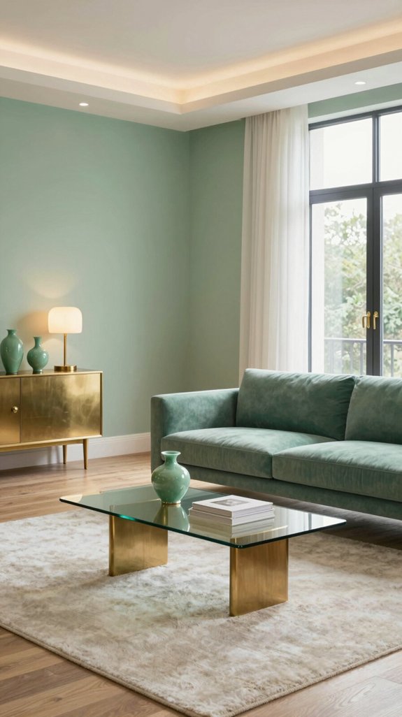jade green brass accents