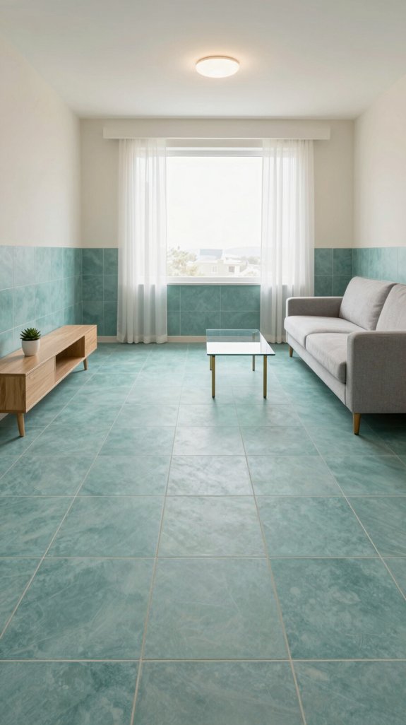 large tiles enhance spaciousness