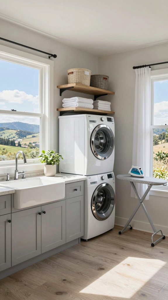 laundry room with views