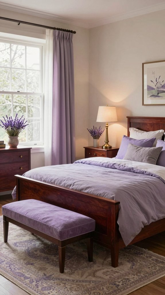 lavender accents in mahogany