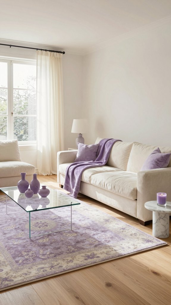 Ivory Color Pairings That Create Soft and Elegant Interiors 7 lavender ivory minimalist accents